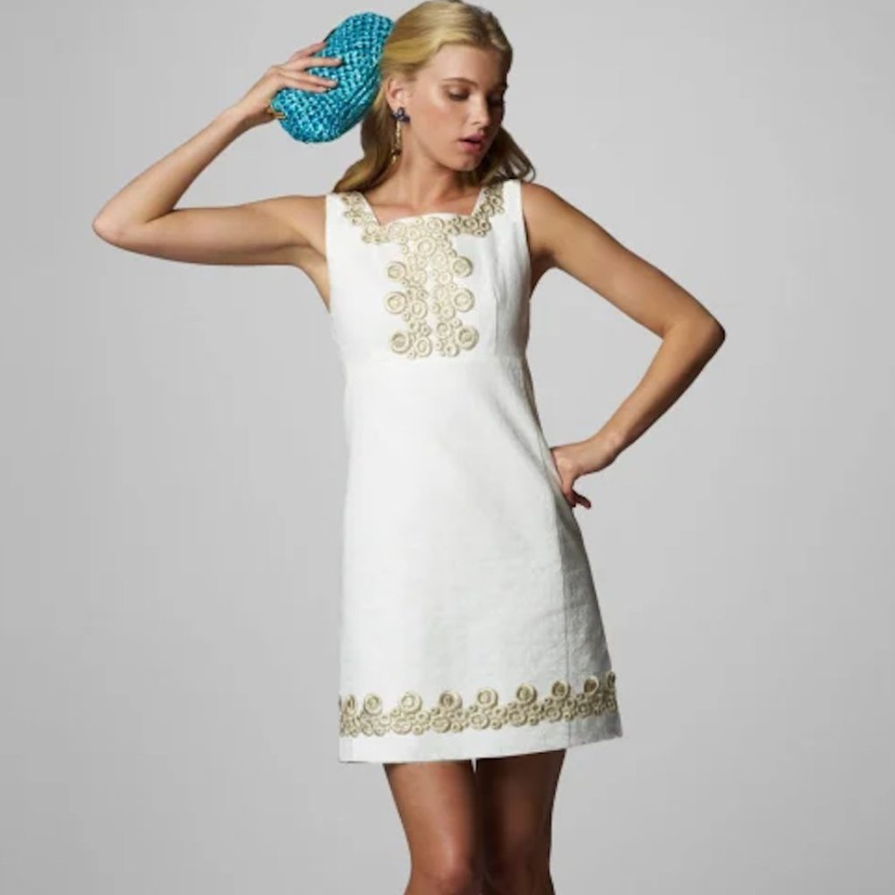 White Lilly Pulitzer Resort Collection Adelson Shift Jacquard Dress 4 used $278